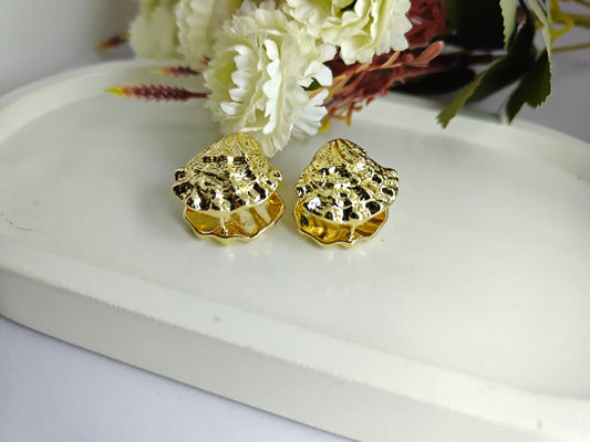 Anti Tarnish Gold Plated clams design earrings for Women & Girls
