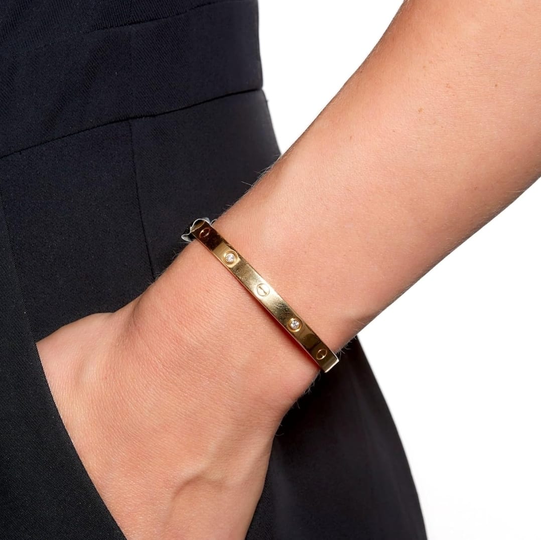 Stainless Steel Openable Crystal Bracelet | Latest Stylish Cuff Bangle | Love Friendship Couples Gifts for Women Girls Mother Sister Wife Girlfriend | Anti Tarnish Jewellery
