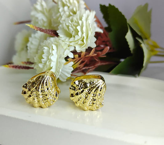 Anti Tarnish Gold Plated clams design earrings for Women & Girls